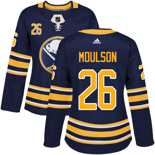 Adidas Sabres #26 Matt Moulson Navy Blue Home Authentic Women's Stitched NHL Jersey